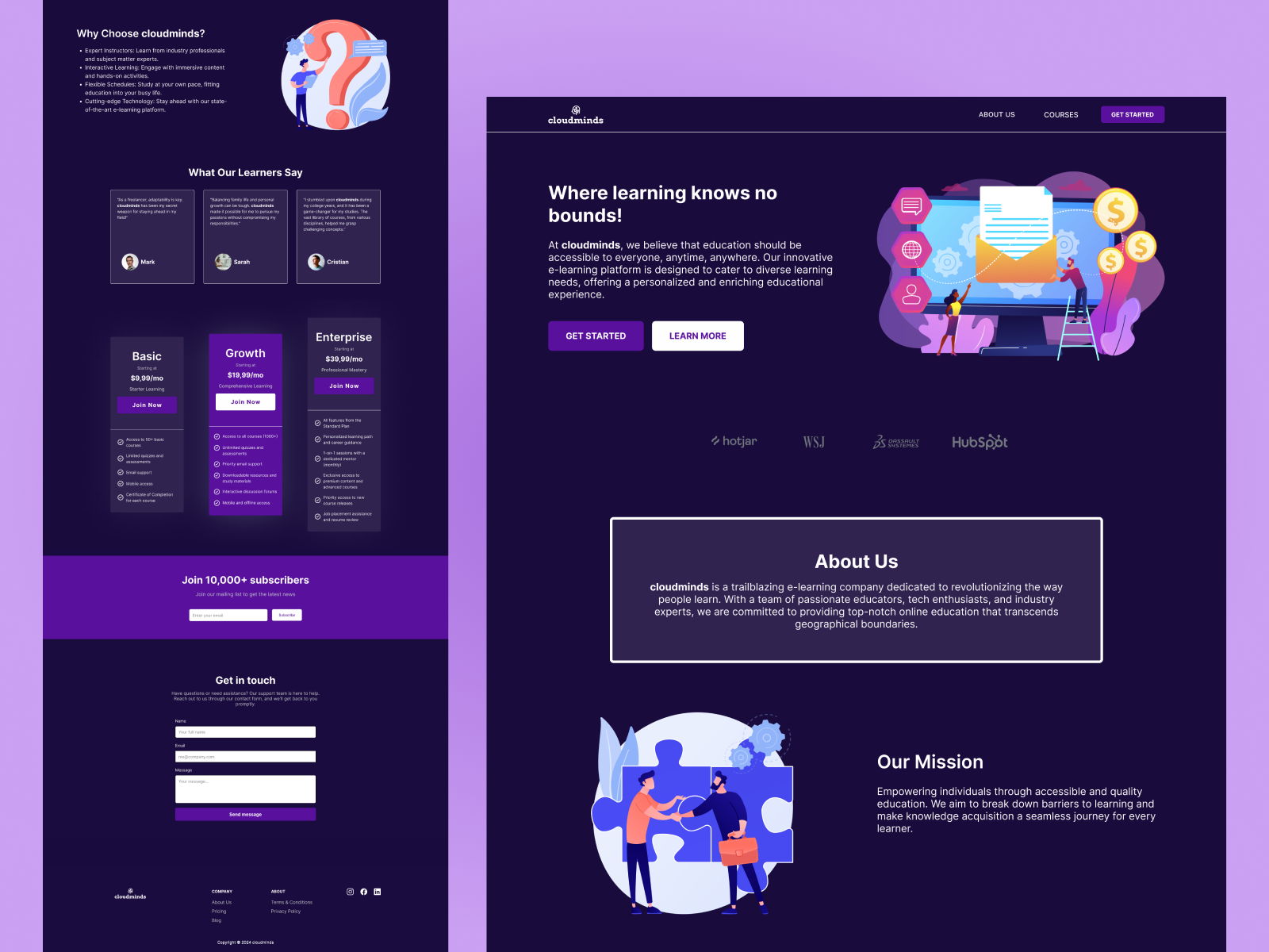 E-learning Platfrom Landing Page By Piotr J On Dribbble