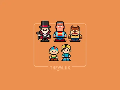 Pixel Art Characters - Carletto il Principe dei Mostri anime characters design illustration pixel art pixel artist pixelart retro games the monster kid the oluk theoluk video games