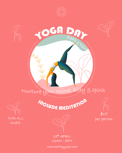 Yoga event poster design graphic design health poster typography yoga