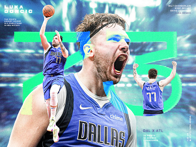 Luka Doncic single game points record basketball graphic design luka nba poster sport type