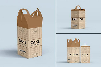 Pastry Cake Box Packaging Mockup mockup product