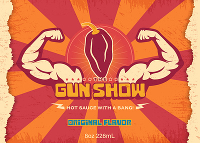 The Gun Show Hot Sauce design graphic design identity illustration logo packaging design vector