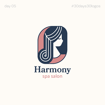 Harmony - spa salon branding girl graphic design hair harmony logo music red salon spa