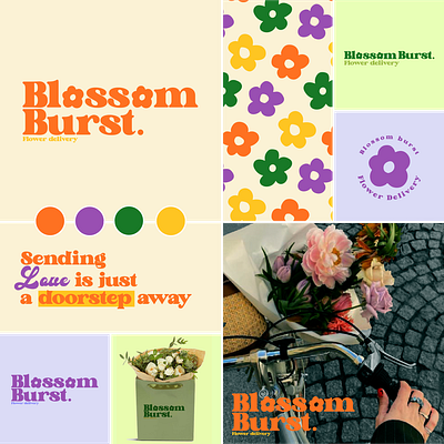 Blossom Burst, flower delivery service, branding branding flower flower delivery graphic design logo
