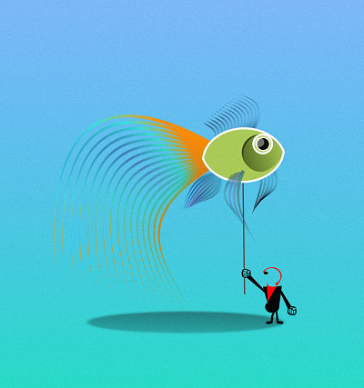 floater doodle fish fish float float illustration noise shunte88 vector