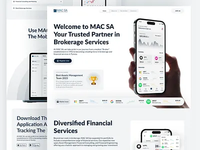 Broker Landing page clean dailyui landing page minimal ui