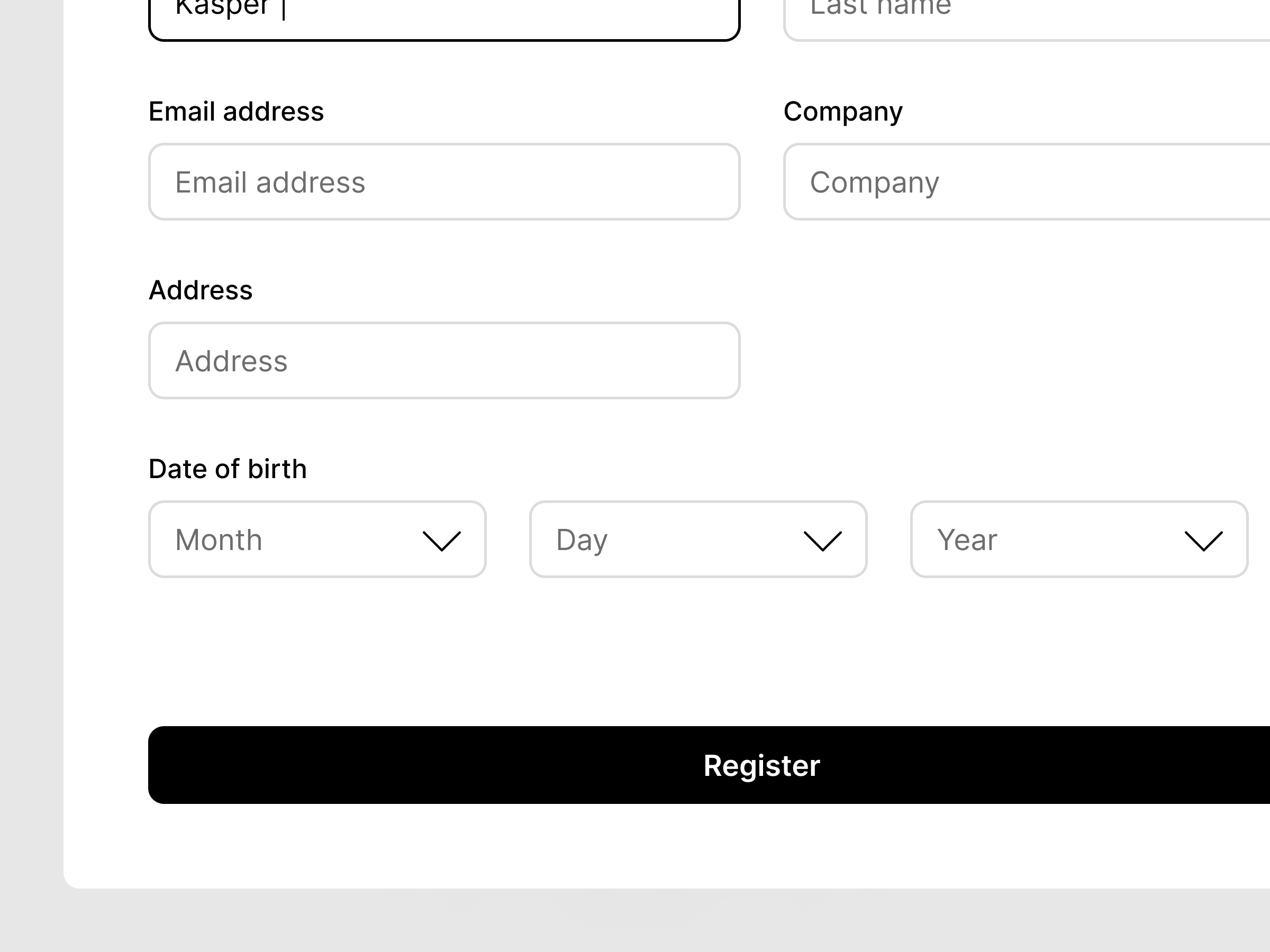 Registration Form By Kasper Carlsen On Dribbble