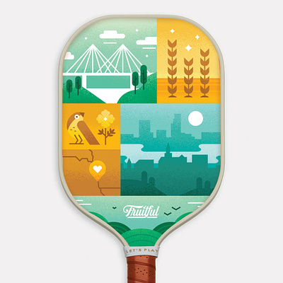 Council Bluffs and Omaha Pickleball Showcase aa agriculture bird bridge city council bluffs fruitful illustration meadowlark midwest omaha paddle pickleball skyline texture