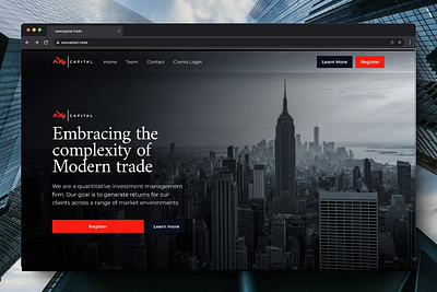 Hero section for a Hedge fund website design hero product design ui uiux web