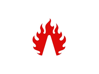 Letter A Fire Logo branding design fire a logo graphic design illustration letter a logo logotype simple vector