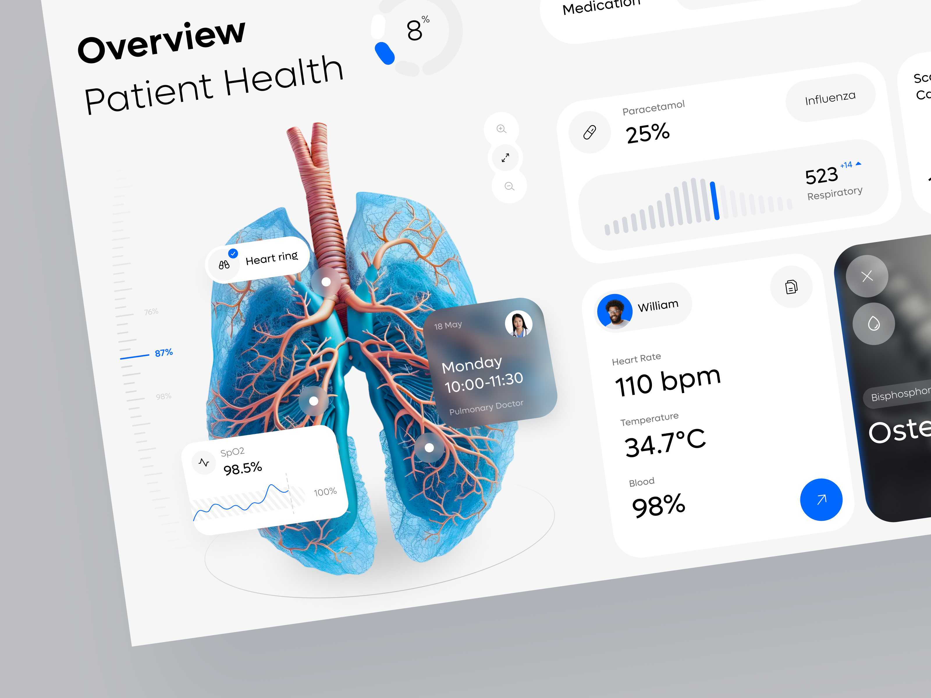 ProHealth - Medical Dashboard analytics chart dashboard dashboard ui data design graph health hospital medical dashboard medical health medical record medicalhealth medicine monitoring patient ui user dashboard