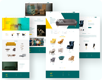 ZD | Modern furniture website branding graphic design ui