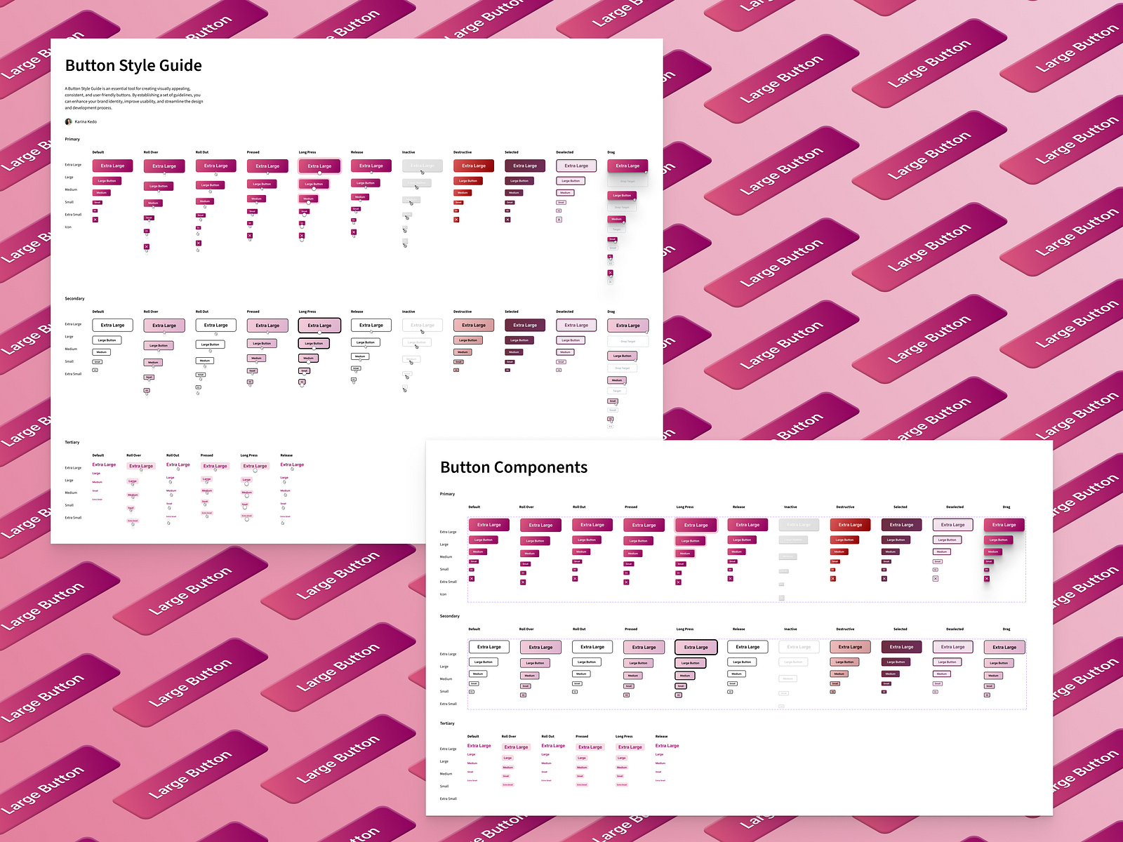 Saccharine Valentine's Day button style guide by Karina Kedo on Dribbble