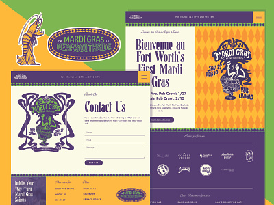 Mardi Gras Website Design and Development americana art nouveau brand branding design development drawing elementor graphic design illustration logo mardi gras new orleans nola ui ux web design website