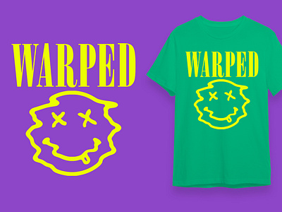 The Warped Band "Nirvana" Shirt band distorted merch nirvana smiley tshirt warped
