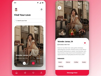 Dating Mobile App dailyui datingapp figma mobileapp ui uidesign uiux ux uxdesign