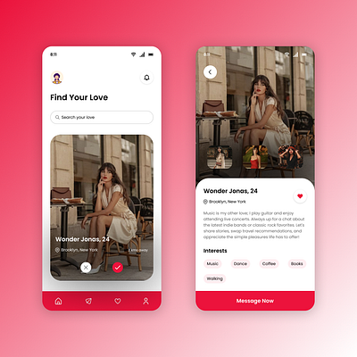 Dating Mobile App dailyui datingapp figma mobileapp ui uidesign uiux ux uxdesign