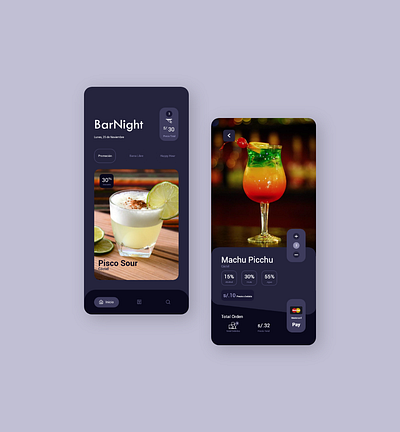 Cocktail ordering app concept bar ordering app mobile app ordering app ui ui design