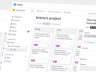 Collabo Project Management - Board View app design figma project management saas ui