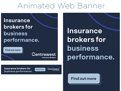 Centrewest Digital Display Banners ads advertising animation banners branding digital display doubleclick dv360 google graphic design html5 motion graphics web