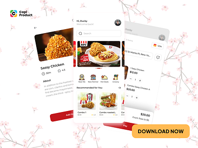 Food Order App - Mobile App Design Concept app appdesign appuidesign design foodapp foodappdesign minimalapp minimalappdesign mobile modernapp ui