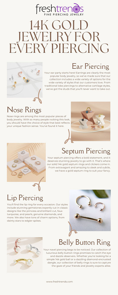 High-Quality Gold Piercing Jewelry | FreshTrends high quality body jewelry