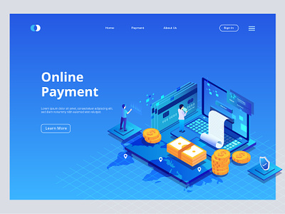 Online Payment Isometric Vector Illustration branding cash coins credit card design hero image home page illustration illustration isometric illustration isometric vector online payment ui ui elements ui image uiux vector webpage illustration website elements