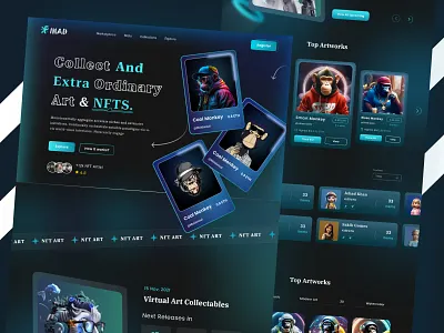 The Dark Website of The NFT Marketplace UI Design creativedesign designprocess designthinking designtrends digitaldesign interactiondesign mobileui prototyping responsivedesign uiinspiration uiux userexperience userinterface uxdesigners uxresearch visualdesign webdesign webdev webdevelopment wireframing