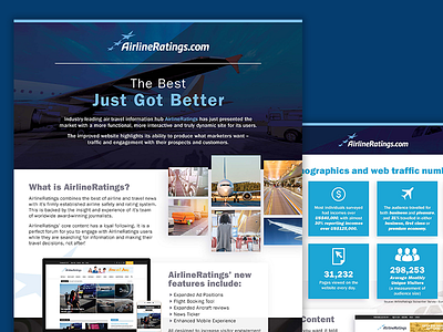 AirlineRatings Media Kit Flyer ads advertising airline branding brochure collateral design flyer graphic design kit media print social stationery