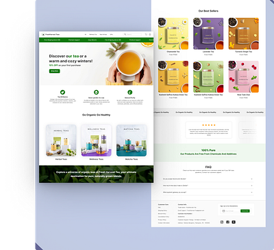 ☕️ Organic Tea Website Design Drop! 🍃 animation branding designer freelancing webite graphic design logo ordering website organic tea website tea website ui uxui design website