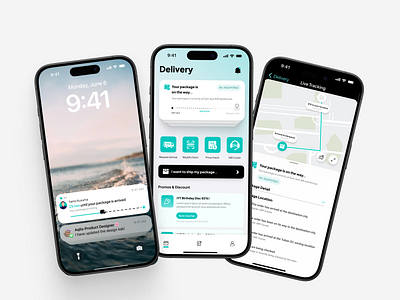📦🚚 Whoosh~ your package will be sent via JYT Delivery Service android company delivery design design system ios iphone jnt light mode maps mint mobile mobile app mobile ui product design ui ui design ux