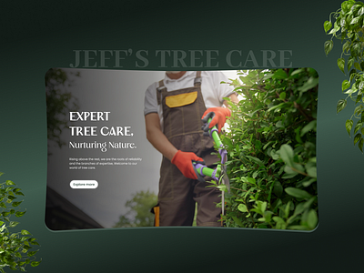 Jeff's Tree Care Website Design layout design plant website tree care tree plant treecare website ui design uiux website design