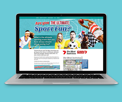 The West Australian Ultimate Sport Fan Landing Page branding competition design fan graphic design landing newspaper page seven social sport ultimate webpage website