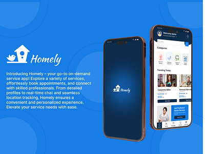 Homely – On-demand Service App app design app development graphic design home services app mobile app mobile app development uiux web design website development