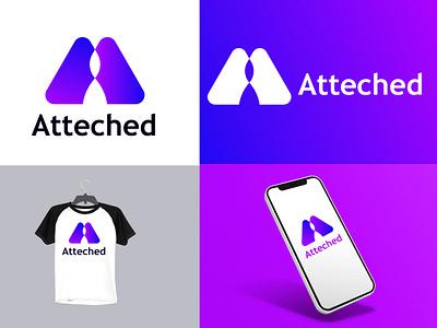 A Letter Logo Atteched, App Logo Mark, Business Brand Identity a concept a letter app a letter logo app logo app logo design business brand business logo mark corporate logo creative logo design branding logo app logo colorful logo design logo design branding logo gradient logo identity logo mark logo mokup t shirt design technology logo
