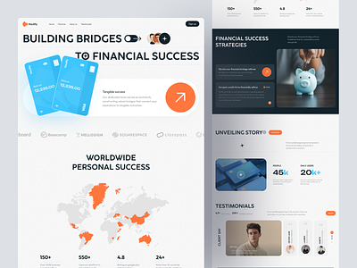 Vaultly - Finance Landing Page banking banking app banking landing page corporate design finance finance landing page finance website financial financial landing page fintech graphic design landing page ui ui design uiux design user interface website