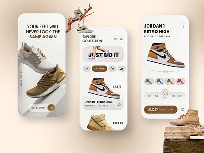 Shoes Store App Design app design ecommerce app fashion app footwear mobile app nike nike store shoe store app shoes shoes app shoes store shopping sneakers ui ux ux ui design
