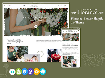 Florance – Crafted eCommerce Theme For Flowering & Craft blooming bootstrap crafts design ecommerce florance flowering flowers illustration luxury minimal online store opencart prestashop shopify template templatetrip woocommerce wordpress