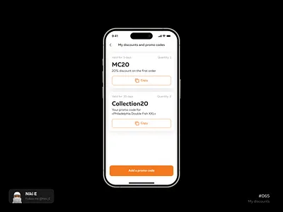 Madyar app code design daily ui delivery app design design app eat eat design app food app mobile app niki e orange promo code ui ux