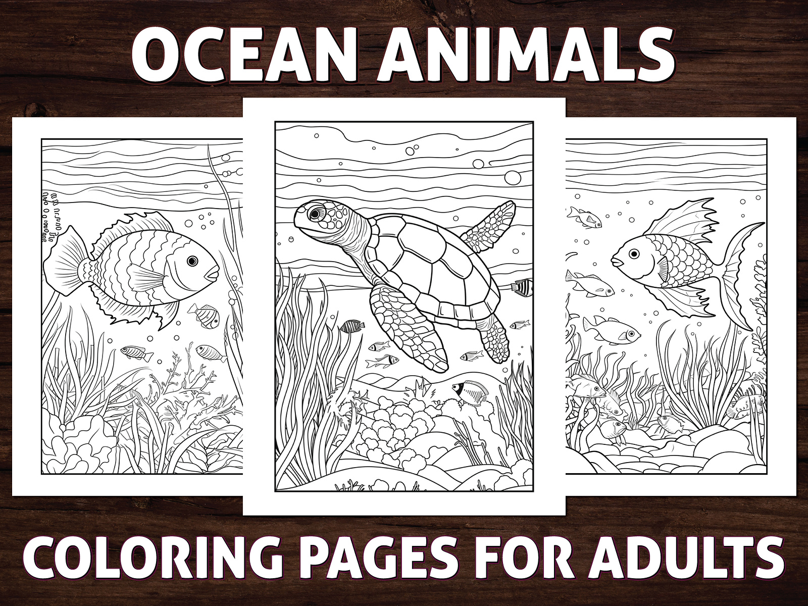 Ocean Animals Coloring Pages for Adults by Rashidul Sony on Dribbble