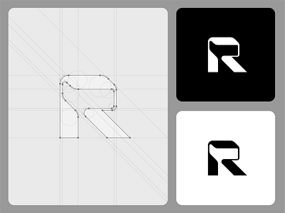 R logo brand branding design elegant geometry graphic design grid illustration letter logo logomark logotype mark minimalism minimalistic modern r sign