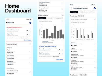 Mobile Dashboard product ui ux