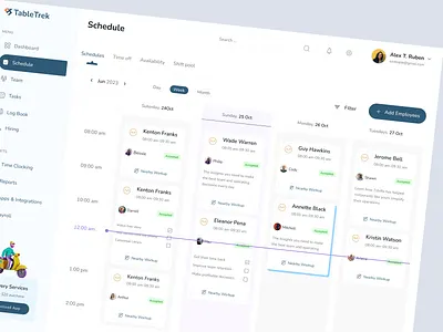 Dashboard Schedule Page analytics app chart dashboard figma food hotel management ordering restaurant restaurant management dashboard saas schedule ui ux webapp