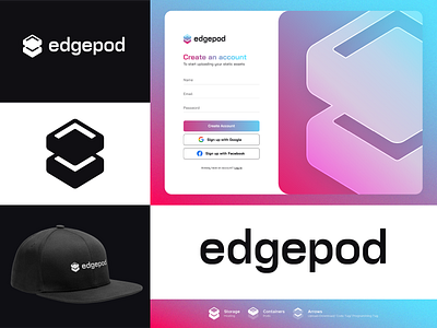 EdgePod Logo Concept Approved asset brand brand identity branding cdn css edge edgepod global hosting html images internet logo network peas pod server staticasset storage