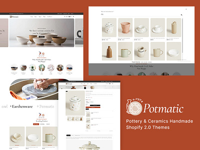 Potmatic – eCommerce Theme For Pottery & Home Decor art ceramic crafts crockery design ecommerce handicrafts handmade home decor illustration multipurpose opencart potmatic pottery prestashop shopify template templatetrip woocommerce wordpress