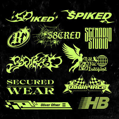 Y2k Typography streetwear Logo Custom branding custom logo graphic design logo metal logo streetwear logo y2k y2klogo