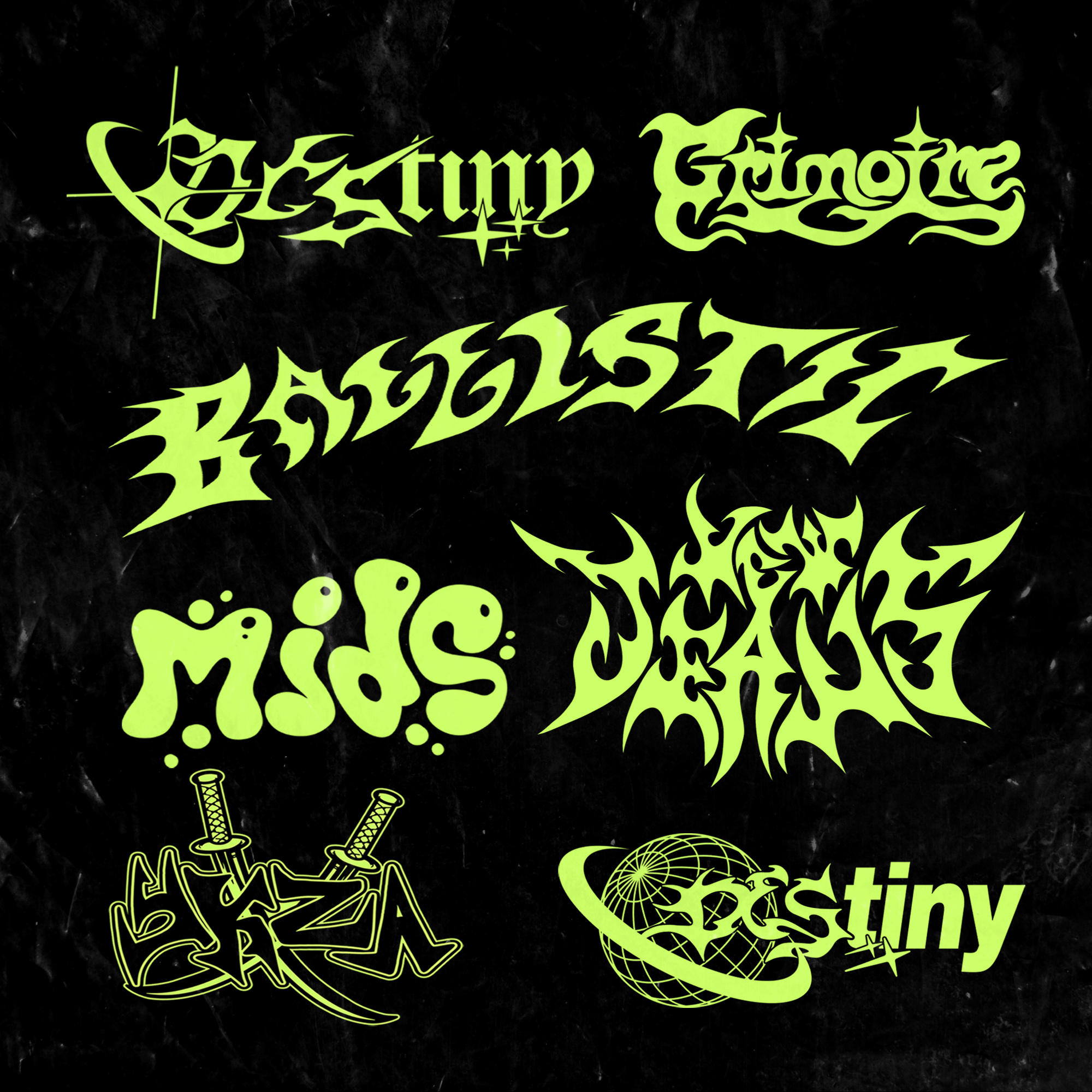 Y2k Logo Streetwear Typography band logo branding graphic design logo metal logo modern logo streetwear streetwear logo y2k y2k logo