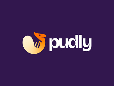 Logo Design for Pudly app brand identity branding care clean cuddle design dogs geometric graphic design logo logo design minimal modern negative pet pets space tech
