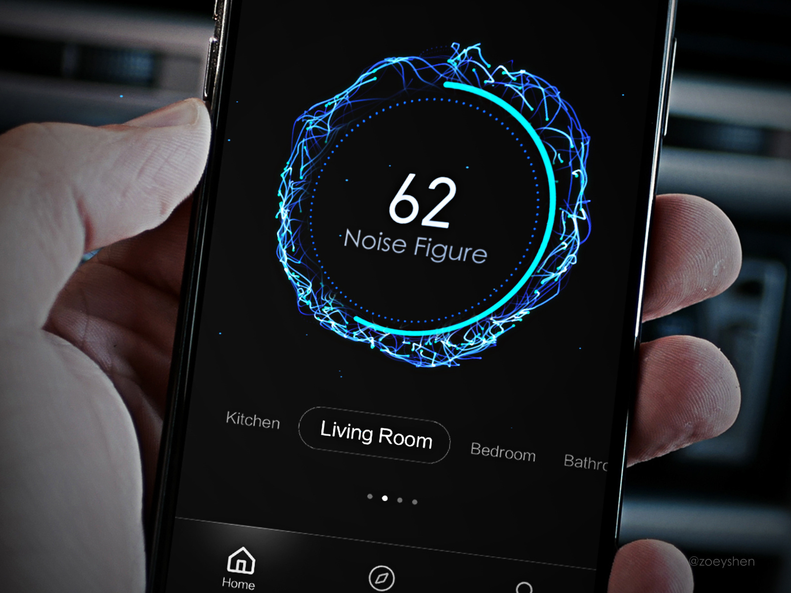 Intelligent furniture noise index monitoring animation graphic design motion effects design motion graphics ui