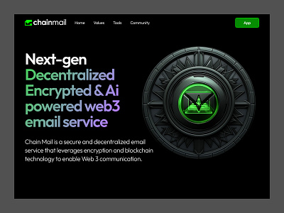 Decentralized Email Service Landing Page landing web design